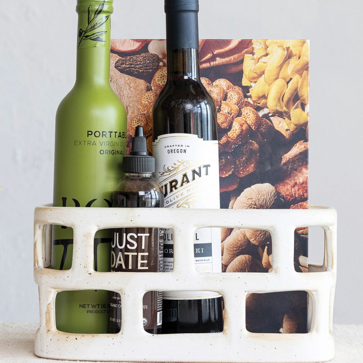 White Stoneware Basket