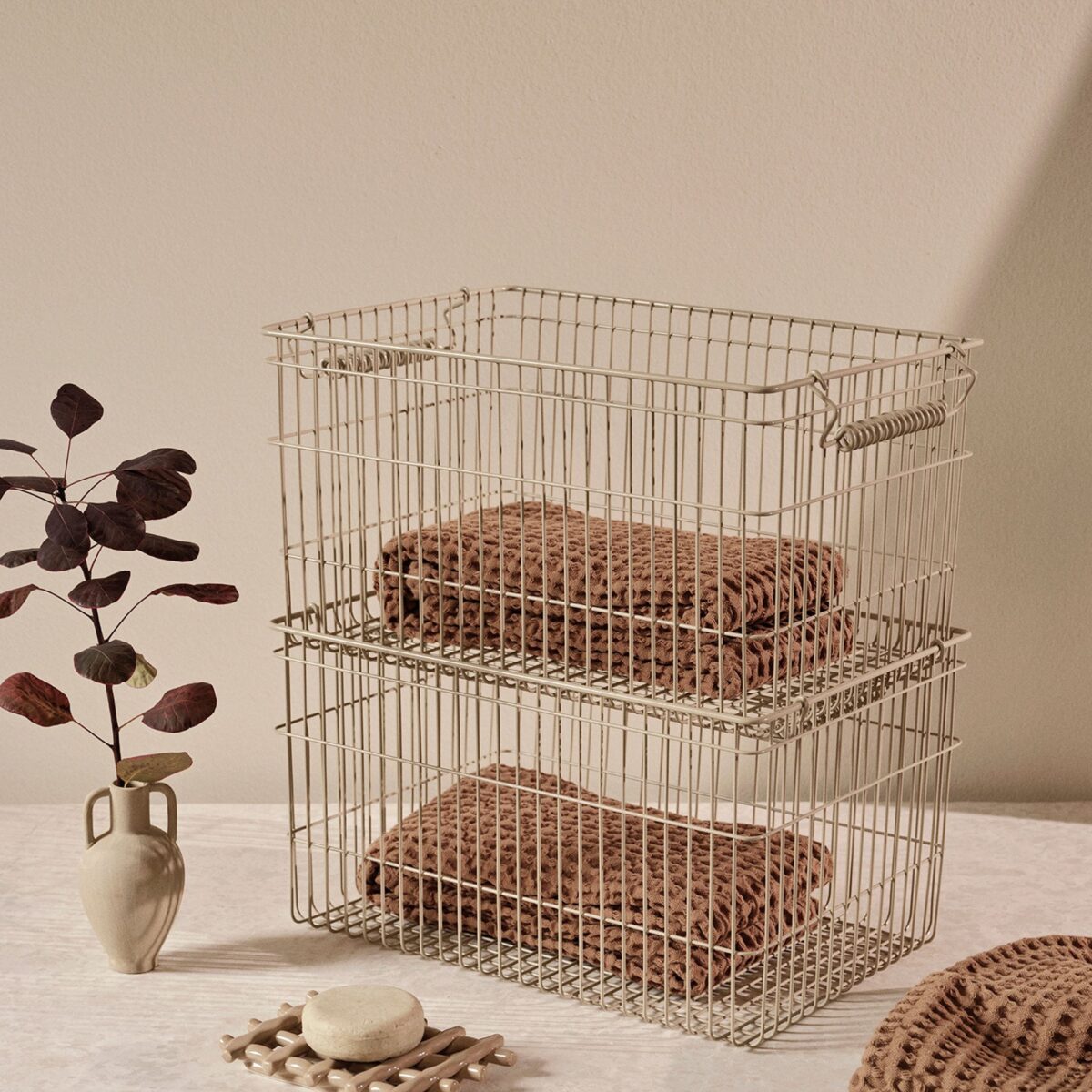 Vintage Stackable Basket (Set of 2)