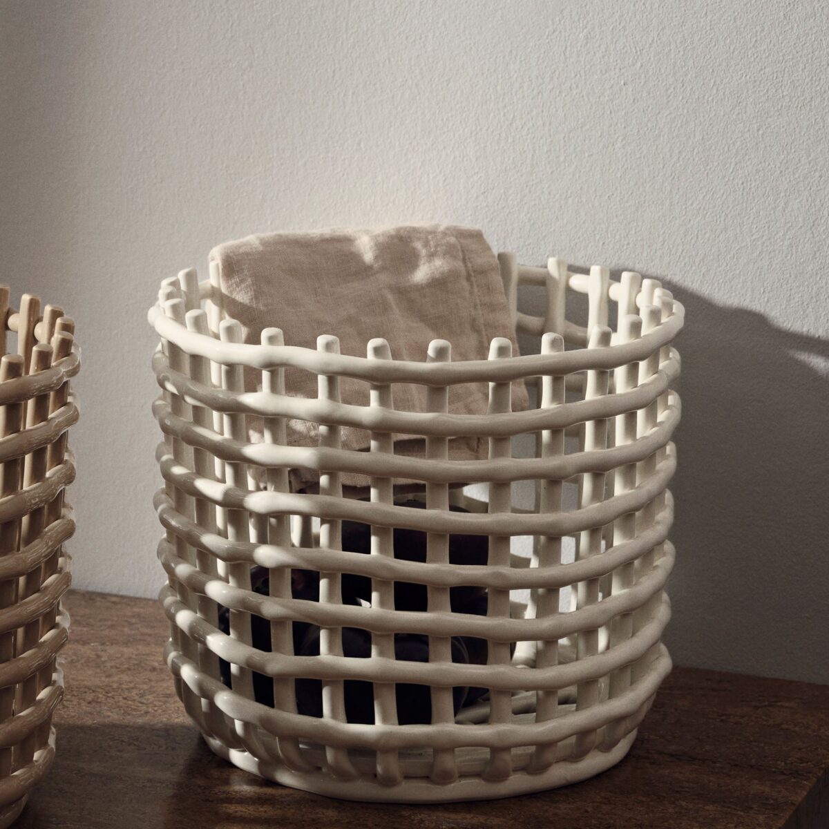 White Ceramic Basket